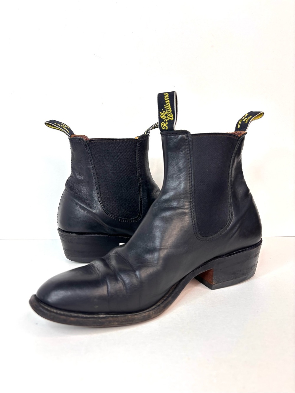 R.M. Williams Yearling Men’s Chelsea Boots Black Leather - AU 7E / US 8 Narrow
